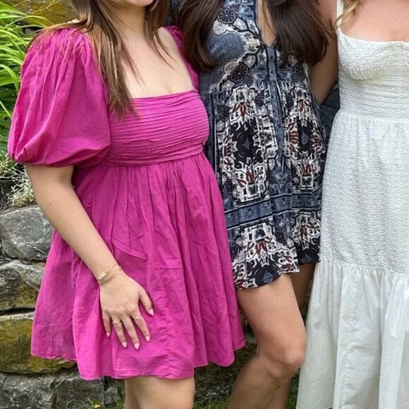Abercrombie & Fitch Emerson Mini Dress Fuchsia Pink Size Large - Picture 1 of 7